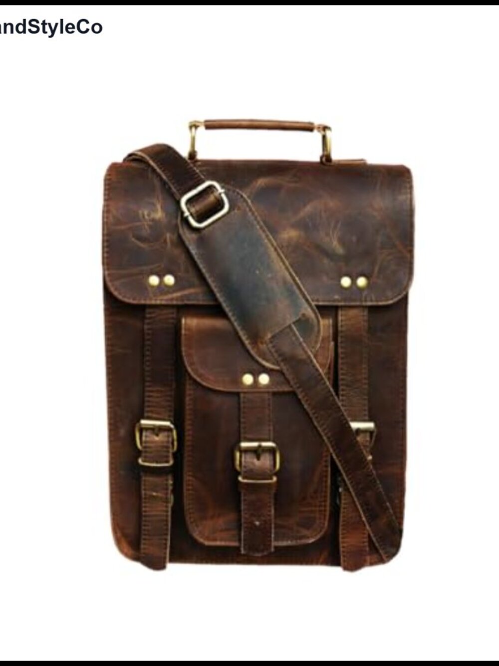 Genuine Leather Messenger Bag Laptop Crossbody Satchel Unisex Office
